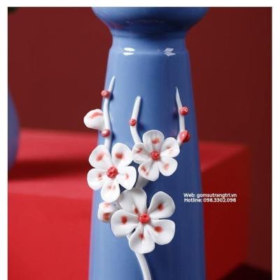 BỘ 5 BÌNH HOA ĐẮP NỔI 5 LOÀI HOA